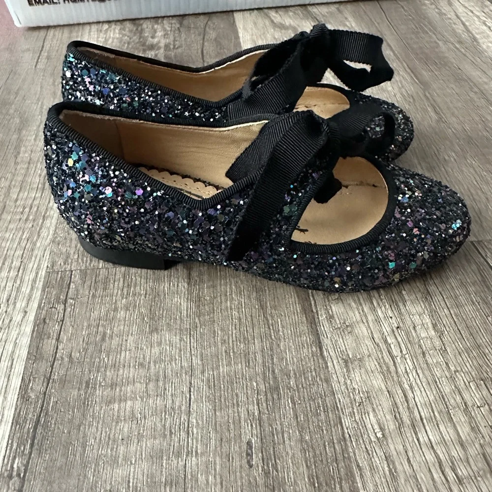 Charlotte Olympia INCY OLIVIA toddler Flats Blue GLITTER  Mary Jane 25